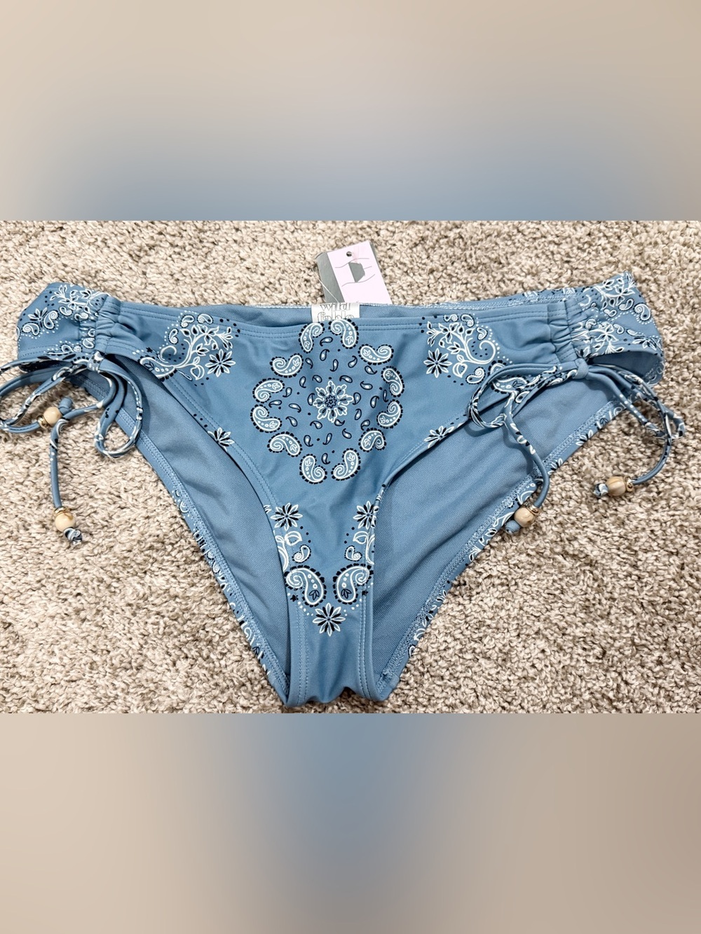 wild fable Blue Paisley Low-Rise Bikini Bottoms